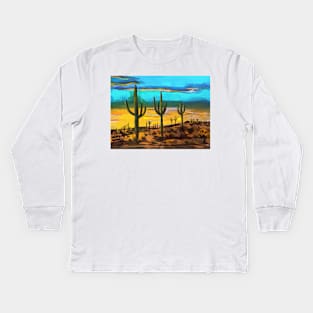 Saguaro from the Saguaro National Park in Arizona Kids Long Sleeve T-Shirt